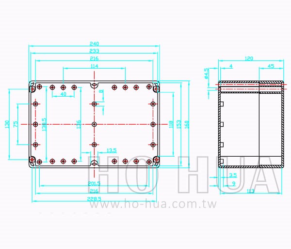 Gainta IP65 防水塑膠盒(240*160*120mm) G3019 ABS材質
