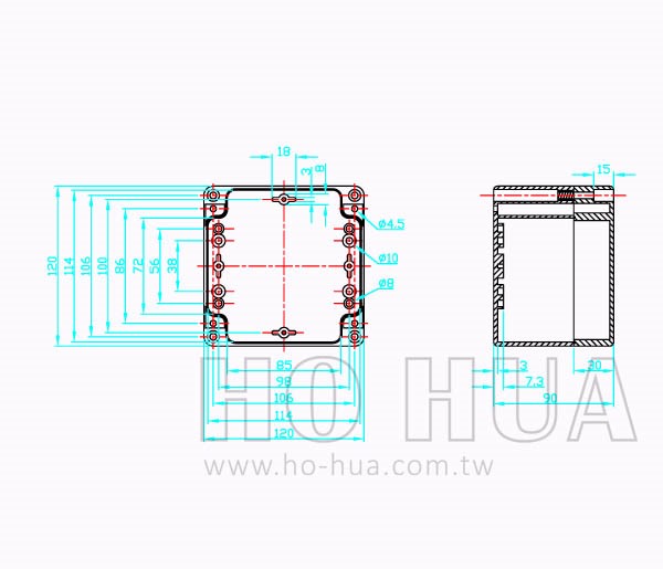 Gainta IP65 防水塑膠盒(120*120*90mm) G387 ABS材質