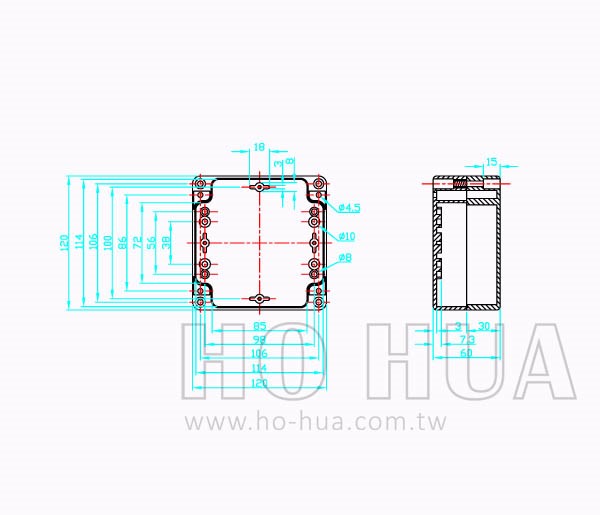 Gainta IP65 防水塑膠盒(120*120*60mm) G386 ABS材質