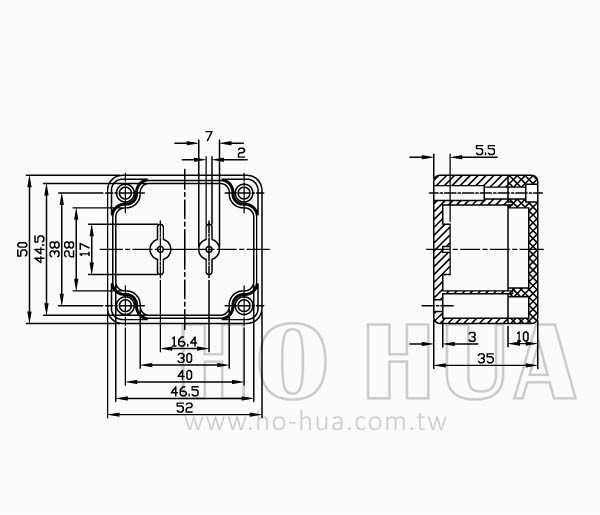 Gainta IP65 防水塑膠盒(52*50*35mm) G362