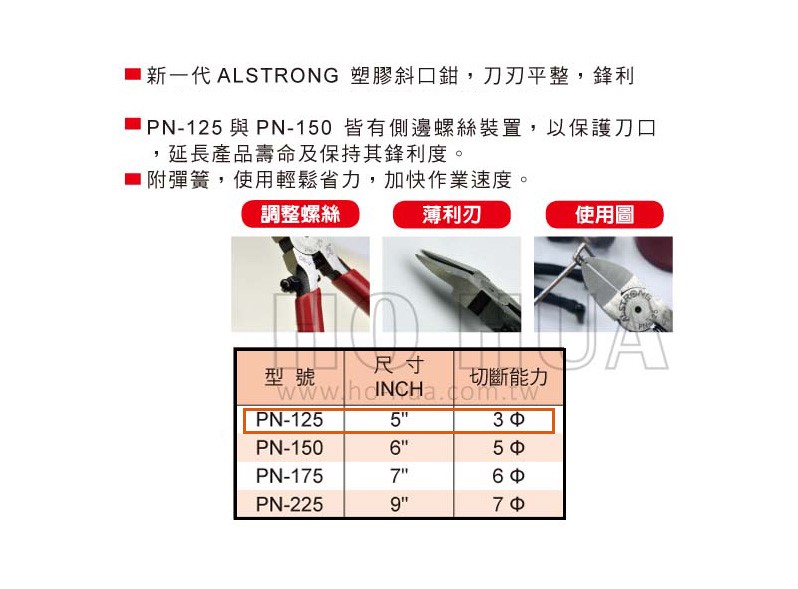ALSTRONG 鉻釩鋼 5"塑膠斜口鉗
