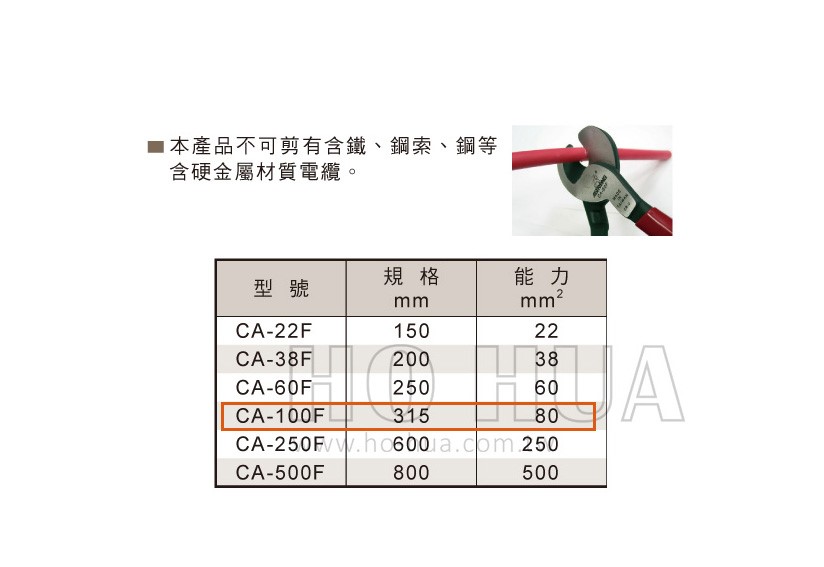 ALSTRONG  12 1/2"電纜剪  ( ALS-CA-100F )