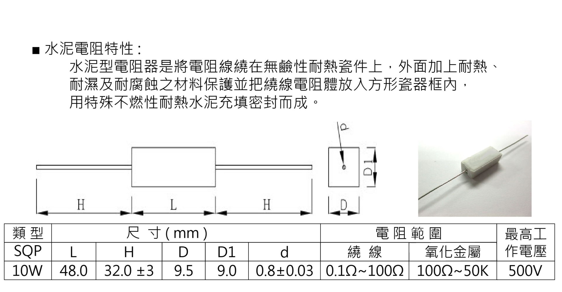 10W 300Ω水泥電阻