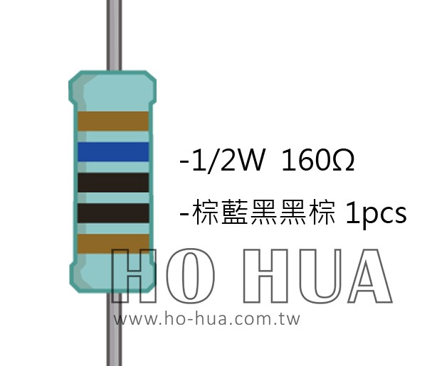 1/2W 160ΩMF ±1% 精密電阻 1pcs ( 1/2W精-160R )