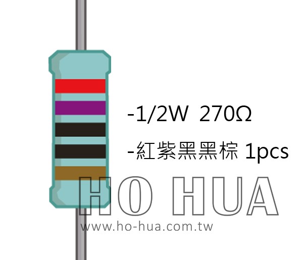 1/2W 270ΩMF ±1% 精密電阻 1pcs ( 1/2W精-270R )