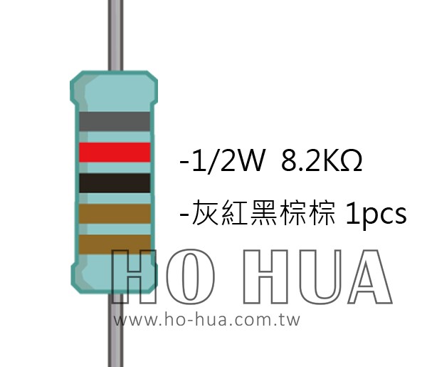 1/2W 8K2ΩMF ±1% 精密電阻 1pcs ( 1/2W精-8.2K )