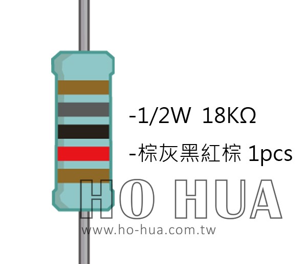 1/2W 18KΩMF ±1% 精密電阻 1pcs ( 1/2W精-18K )