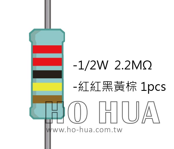 1/2W 2.2MΩMF ±1% 精密電阻 1pcs ( 1/2W精-2.2M )