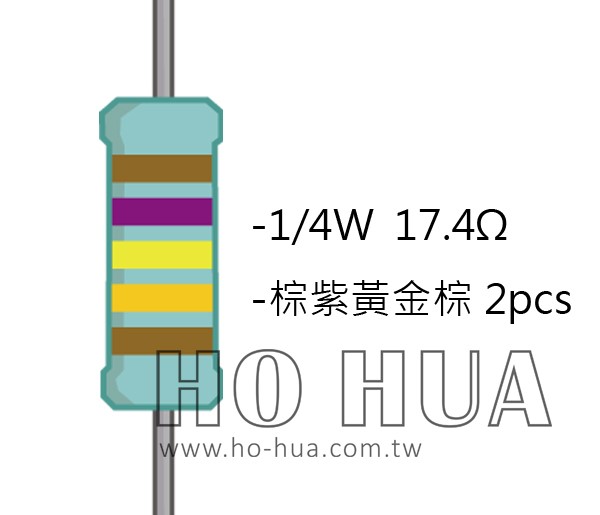 1/4W 17.4ΩMF ±1% 精密電阻 ( 1/4W精-17.4R ) 1pcs