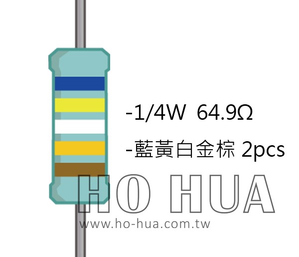 1/4W 64.9ΩMF ±1% 精密電阻 ( 1/4W精-64.9 ) 1pcs