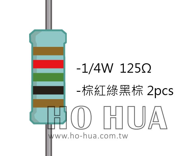 1/4W 125ΩMF ±1% 精密電阻 ( 1/4W精-125R ) 1pcs