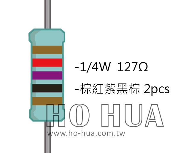 1/4W 127ΩMF ±1% 精密電阻 ( 1/4W精-127R ) 1pcs