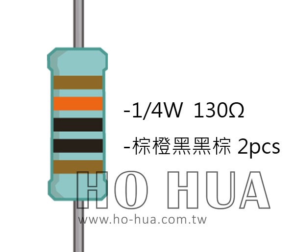 1/4W 130ΩMF ±1% 精密電阻 ( 1/4W精-130R ) 1pcs