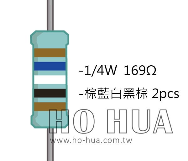 1/4W 169ΩMF ±1% 精密電阻 ( 1/4W精-169R ) 1pcs