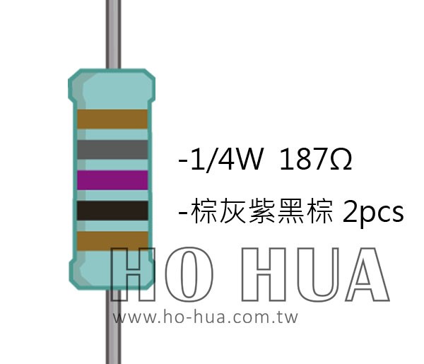 1/4W 187ΩMF ±1% 精密電阻 ( 1/4W精-187R ) 1pcs