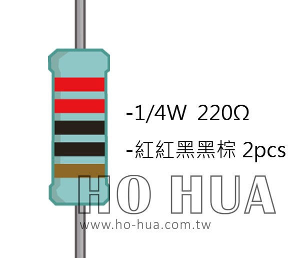 1/4W 220ΩMF ±1% 精密電阻 ( 1/4W精-220R ) 1pcs