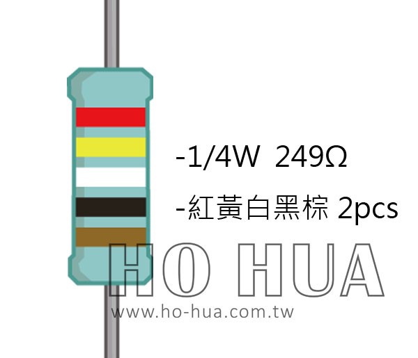 1/4W 249ΩMF ±1% 精密電阻 ( 1/4W精-249R ) 1pcs
