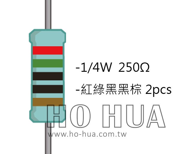 1/4W 250ΩMF ±1% 精密電阻 ( 1/4W精-250R ) 1pcs