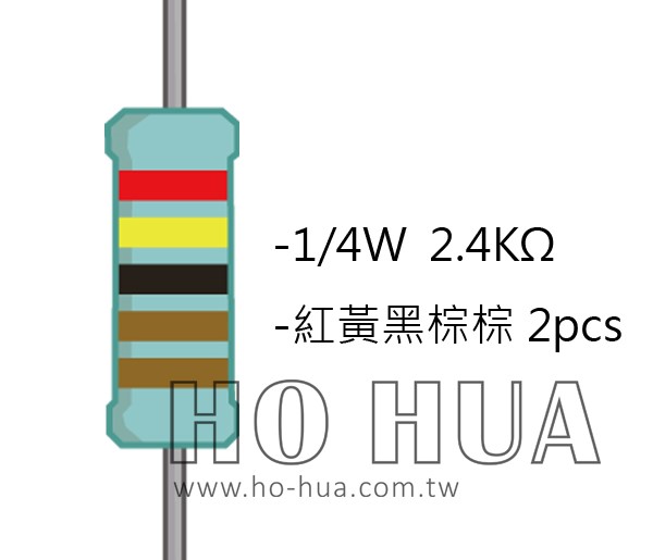 1/4W 2.4KΩMF ±1% 精密電阻 ( 1/4W精-2.4K ) 1pcs