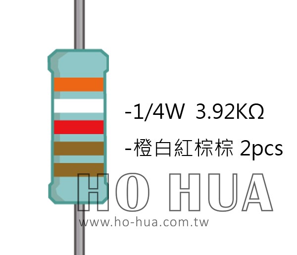 1/4W 3.92KΩMF ±1% 精密電阻 ( 1/4W精-3.92K ) 1pcs