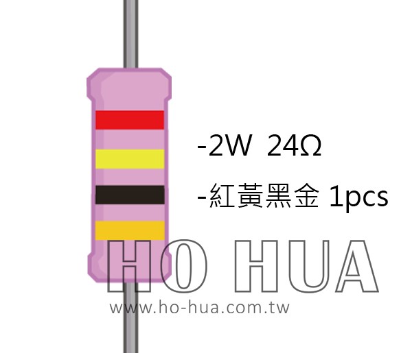 2WS 24Ω 金屬皮膜電阻  ( 2WS-24R ) 2pcs