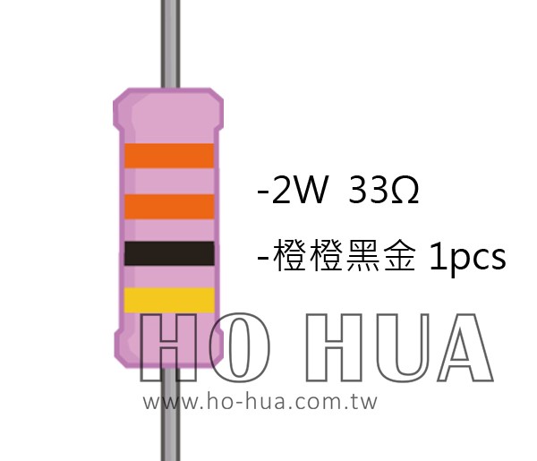 2WS 33Ω 金屬皮膜電阻  ( 2WS-33R ) 2pcs