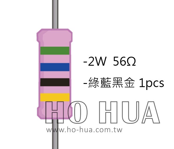 2WS 56Ω 金屬皮膜電阻  ( 2WS-56R ) 2pcs