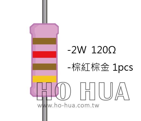 2WS 120Ω 金屬皮膜電阻  ( 2WS-120R ) 2pcs