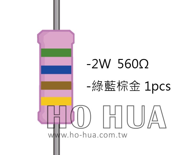 2WS 560Ω 金屬皮膜電阻  ( 2WS-560R ) 2pcs
