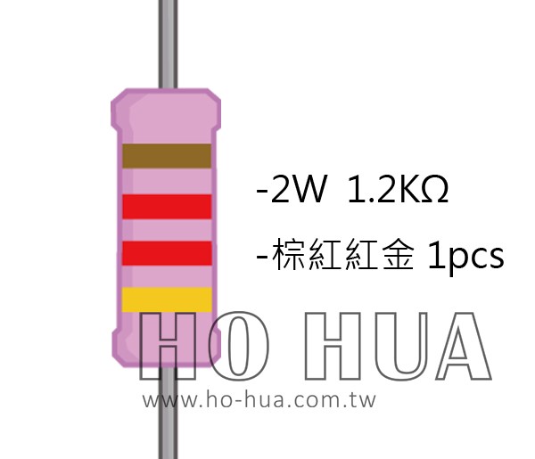 2WS 1.2KΩ 金屬皮膜電阻  ( 2WS-1.2K ) 2pcs