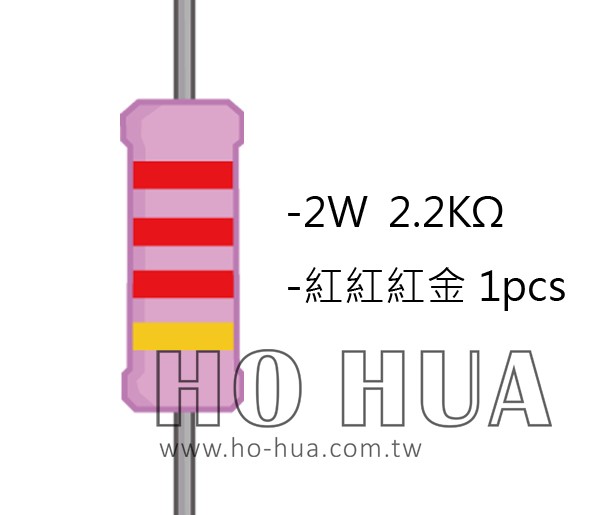 2WS 2.2KΩ 金屬皮膜電阻  ( 2WS-2.2K ) 2pcs