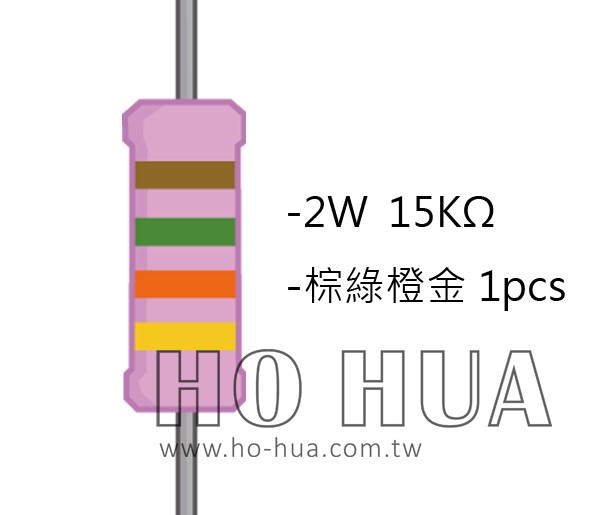 2WS 15KΩ 金屬皮膜電阻  ( 2WS-15K ) 2pcs