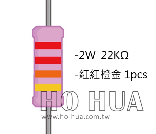2WS 22KΩ 金屬皮膜電阻  ( 2WS-22K ) 2pcs