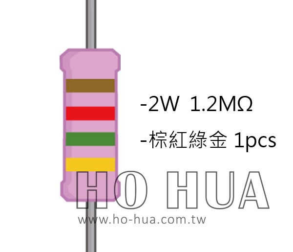 2WS 1.2MΩ 金屬皮膜電阻  ( 2WS-1.2M ) 2pcs