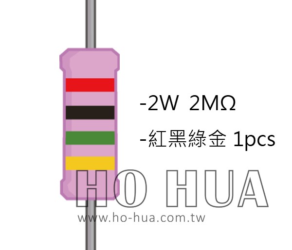 2WS 2.0MΩ 金屬皮膜電阻  ( 2WS-2M ) 2pcs