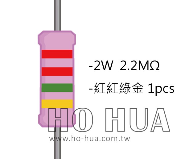 2WS 2.2MΩ 金屬皮膜電阻  ( 2WS-2.2M ) 2pcs
