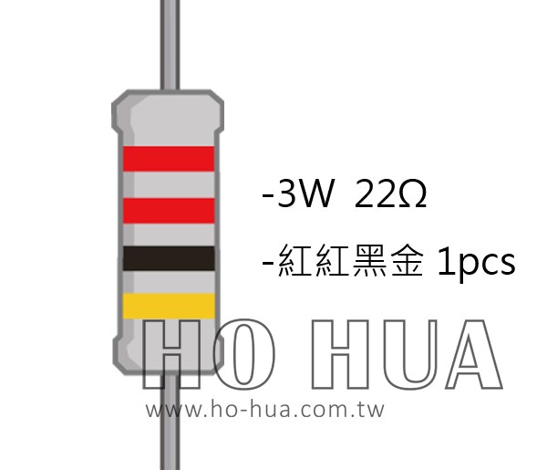 3WS 22Ω 金屬皮膜電阻  ( 3WS-22R/1pcs )