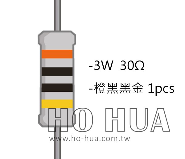 3WS 30Ω 金屬皮膜電阻  ( 3WS-30R/1pcs )