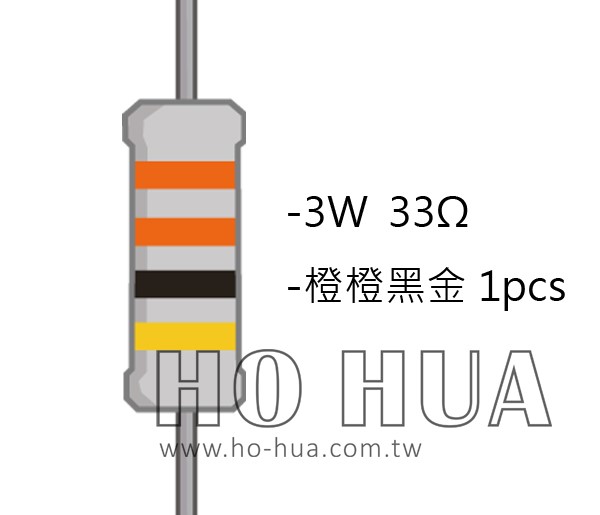3WS 33Ω 金屬皮膜電阻  ( 3WS-33R/1pcs )
