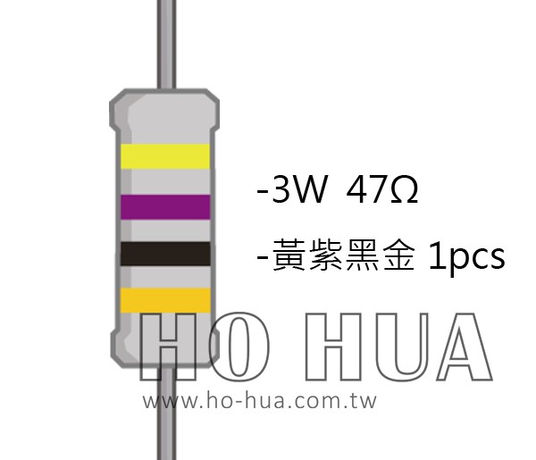 3WS 47Ω 金屬皮膜電阻  ( 3WS-47R/1pcs )