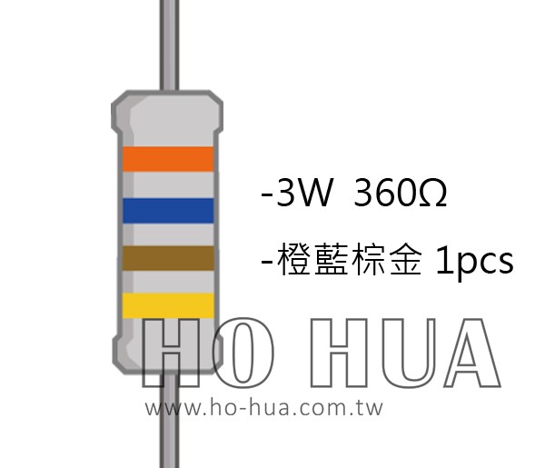 3WS 360Ω 金屬皮膜電阻 ( 3WS-360R/1pcs )