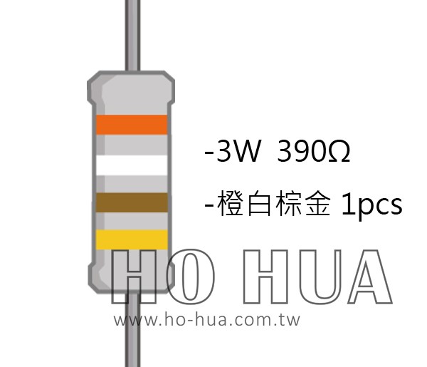 3WS 390Ω 金屬皮膜電阻 ( 3WS-390R/1pcs )