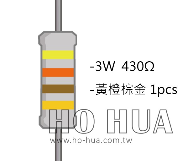 3WS 430Ω 金屬皮膜電阻 ( 3WS-430R/1pcs )
