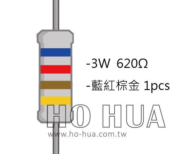 3WS 620Ω 金屬皮膜電阻 ( 3WS-620R/1pcs )