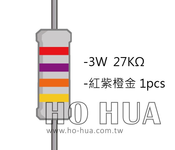 3WS 27KΩ 金屬皮膜電阻 ( 3WS-27K/1pcs )
