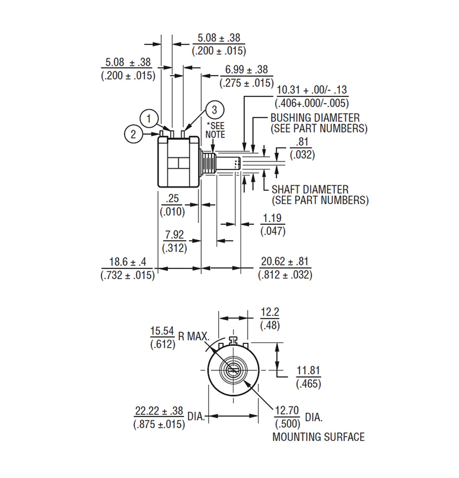 BOURNS 美製VR 10轉-100Ω  ( 3590S-2-101 )