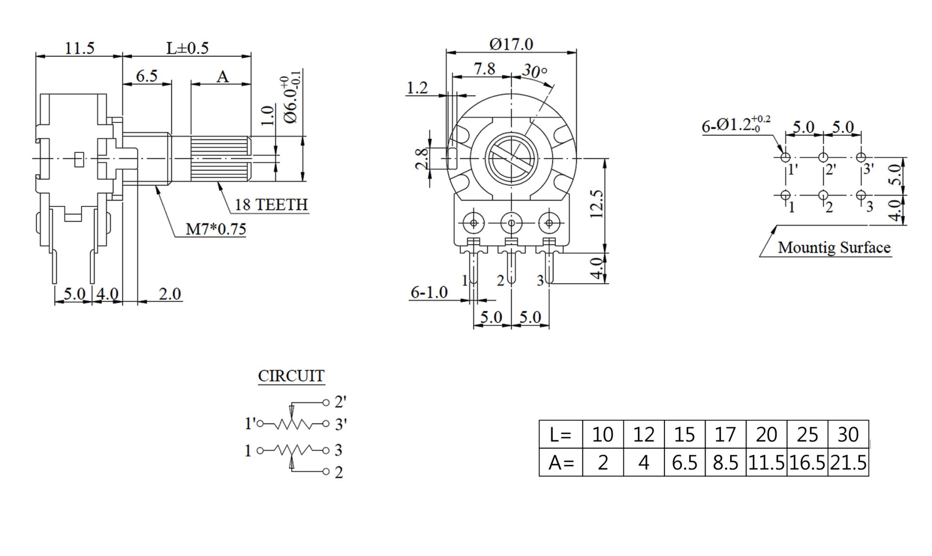 16T1-B300雙連可變電阻  ( 16T1-B300L20 )