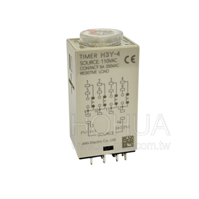 ANV士研 迷你限時繼電器 H3Y-4 110VAC 10S