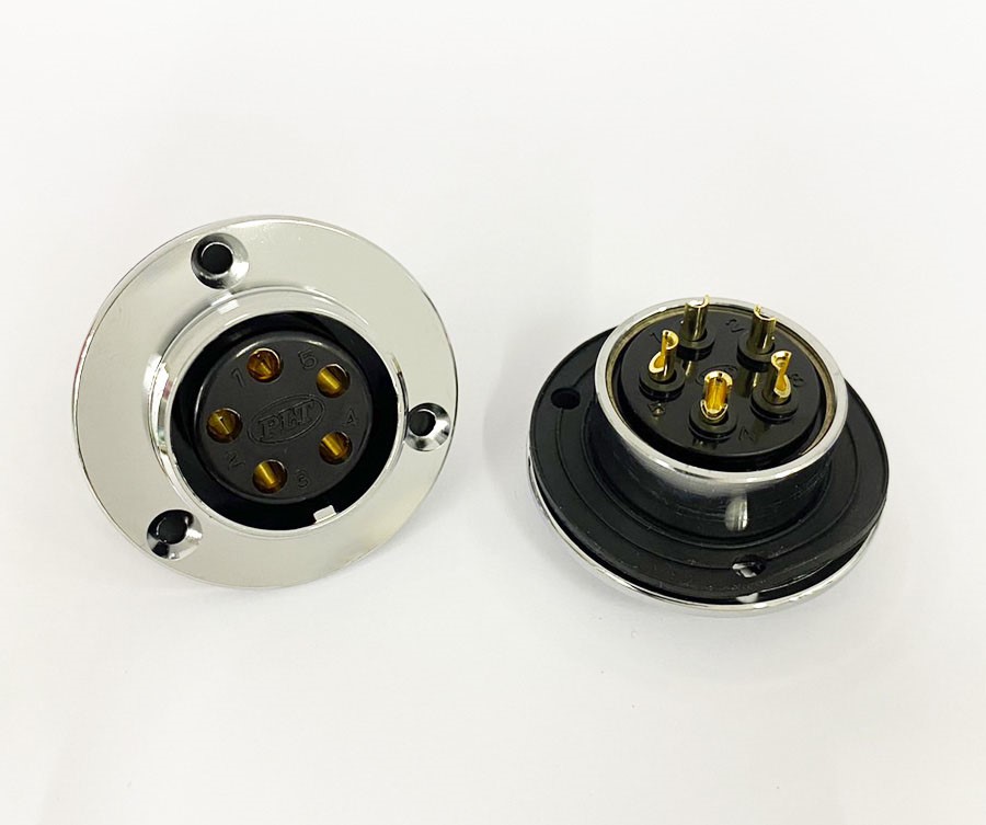 PLT 30Ø 5P短母座/金屬固定座 ( PLT-305RF )