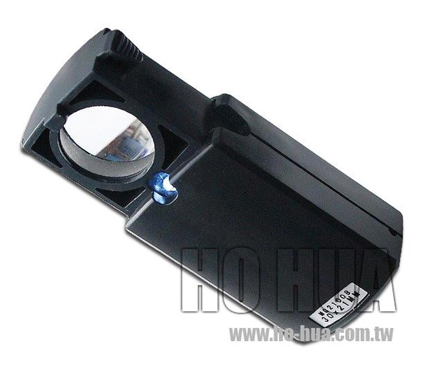 摺疊放大鏡30*21mm附LED ( MG-21008 )